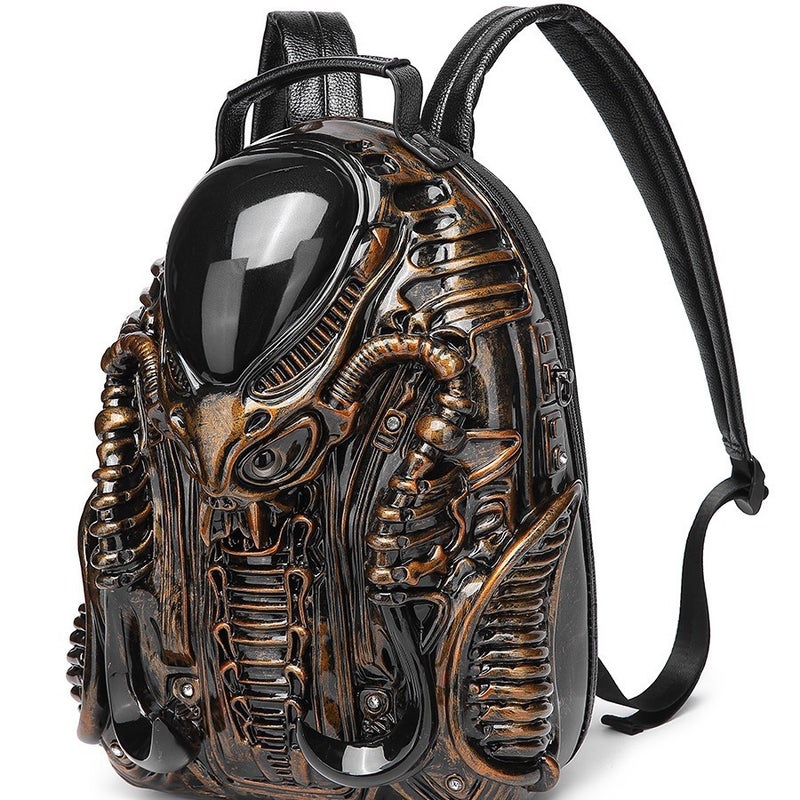 Y2K Fashion Unique Alien Backpack Personalized Predator Street Punk Unisex Backpack - Image 2