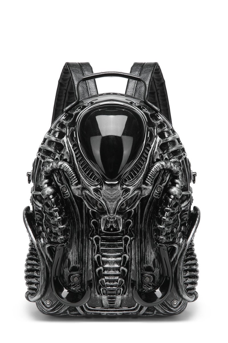 Y2K Fashion Unique Alien Backpack Personalized Predator Street Punk Unisex Backpack - Image 1