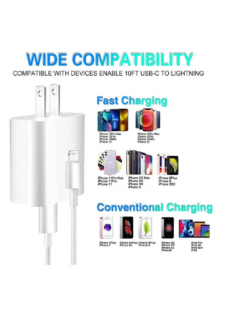 iPhone 13 Fast Charger【Apple MFi Certified】20W USB C Fast Charger Block PD Wall Plug Charger with 3FT Type C to Lightning Cable for iPhone 13/13 Pro/13 Pro Max/12/12 Pro/11/11 Pro/XS Max/XR/AirPods