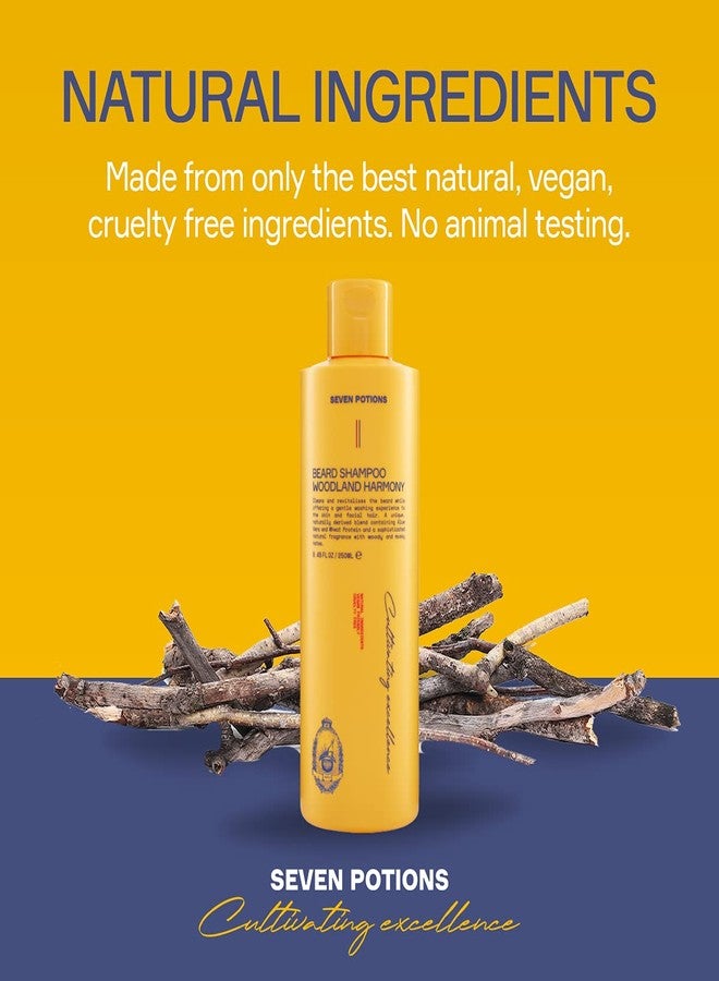 SEVEN POTIONS Beard Shampoo for Men, Woodland Harmony, 8.45 Fl Oz - Natural, Vegan, Cruelty Free - Gentle, Cleansing Wash for a Clean Beard with No Itch - Image 4