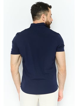 Avalanche Men Sportswear Fit Short Sleeves Solid Outdoor Shirt, Navy  - Image 4