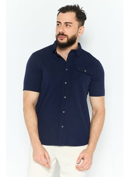 Men Sportswear Fit Short Sleeves Solid Outdoor Shirt, Navy - pzsku/Z748303C8C3A603A7D8C6Z/45/_/1737642570/3d06e645-8774-4326-aec8-13caf6af61b7