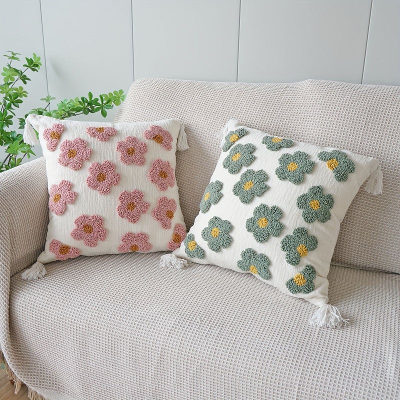 Ins Style 17 72x17 72 Inch Pink Floral Velvet Circle Throw Pillow Cover - Image 1