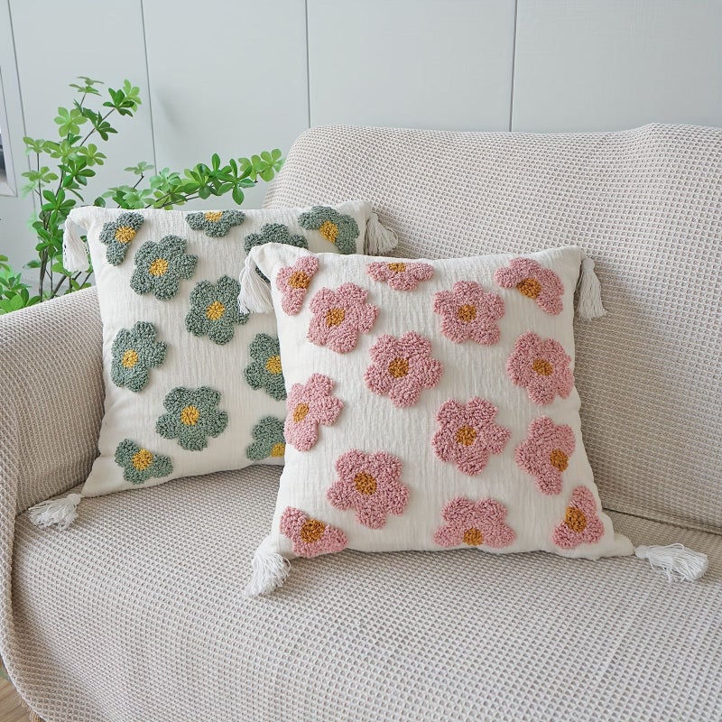 Ins Style 17 72x17 72 Inch Pink Floral Velvet Circle Throw Pillow Cover - Image 2