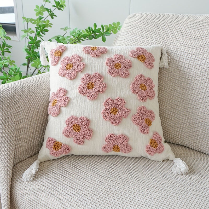 Ins Style 17 72x17 72 Inch Pink Floral Velvet Circle Throw Pillow Cover - Image 4
