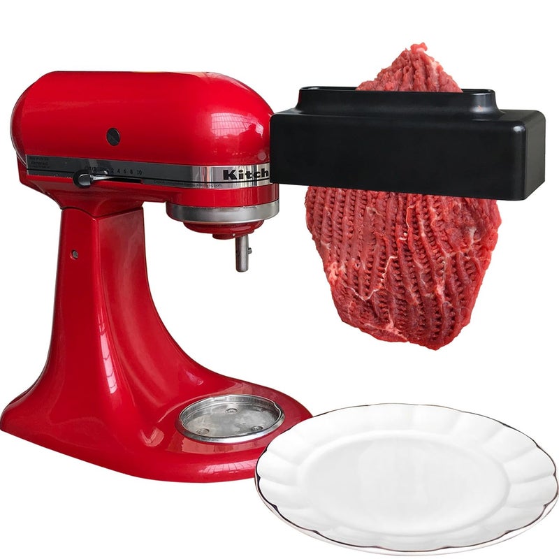 PLUSMeat Tenderizer for All KitchenAid and Cuisinart Household Stand Mixers Mixers Accesssories Attachment with Stainless Steel Gears BlackImproved Extended New Version