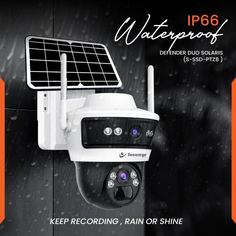 Secureye Pelican Series Defender Duo Solaris | 4G Solar Linkage Dual Lens 3MP+3MP Camera | Home/Commercial Security Camera | 2 Way Talk | Supports Up to 256GB TF Card Storage - Image 3