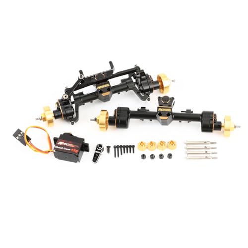 RCAWD 12mm Widen 30 Upgrades 12T Gear SCX24 Portal Axle Set 160g Brass Weights Hex Shell 8g RC Servo Servo Mount for Bronco C10 Deadbolt Wrangler JLU CRC JT Gladiator Dodge Power Wagon - Image 1