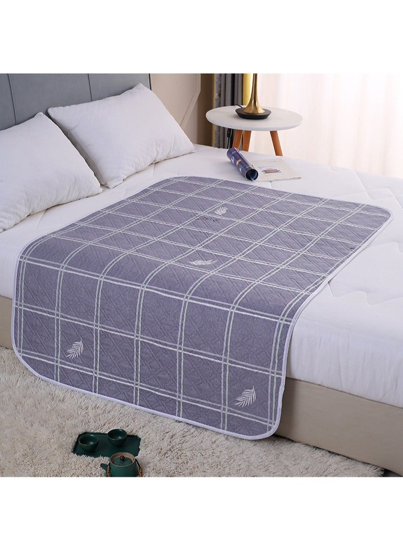 Aikanbo Incontinence Pads For Men And Women，Incontinence Mattresses, ，Washable And Reusable Anti-Bedwetting Waterproof Mattress Protectors，Adult Incontinence Non-Slip Mattresses (Gray Plaid，100*150cm) - Image 1