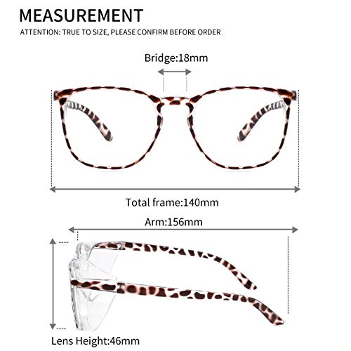 Alsenor Safety Glasses Anti Fog Goggles Protective Eyewear Blue Light Blocking Anti Dust UV Protection Glasses For Men Women (2 Pack(new-leopard+grey)) - Image 4