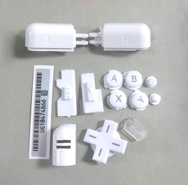 A B X Y L R D Pad Cross Button Full Button Set Replacement for Nintendo DS Lite NDSL Buttons Console (White)