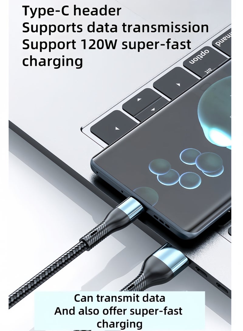 3-in-1 USB Fast Charging Cable - 120W Power Super Fast Charger Cords Universal Phone Charger, Multiple Charger Wire for Cellphone, Tablets and More - Image 3