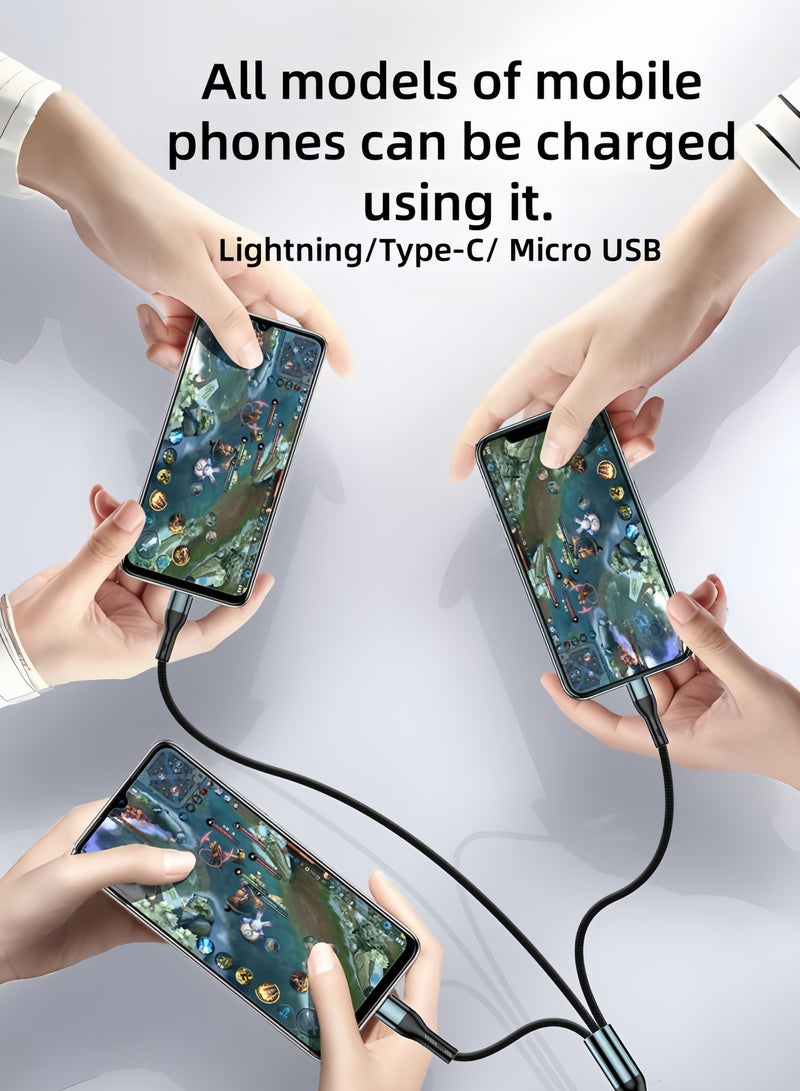 3-in-1 USB Fast Charging Cable - 120W Power Super Fast Charger Cords Universal Phone Charger, Multiple Charger Wire for Cellphone, Tablets and More - Image 4