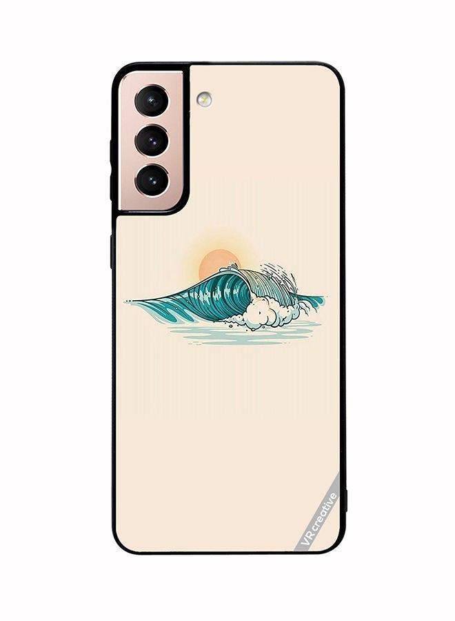 Protective Case Cover For Samsung Galaxy S21 5G Waves Design Multicolour