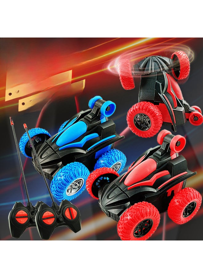 Children's Four-way Remote Control Dump Truck Rotating Light Electric Tumbling Stunt Car Remote Control Toy Car-Color:[EXPRESS Box] Remote Control Stunt Car-blue 244g  - Image 2