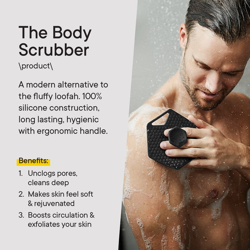 TOOLETRIES The Ultimate Scrubber Set - with 2X Scrubbers & Holders - Silicone Toiletry Organizer, Shower & Bathroom Accessory - Features Silicone-Grip Technology, Removable & Reusable - Charcoal - Image 3