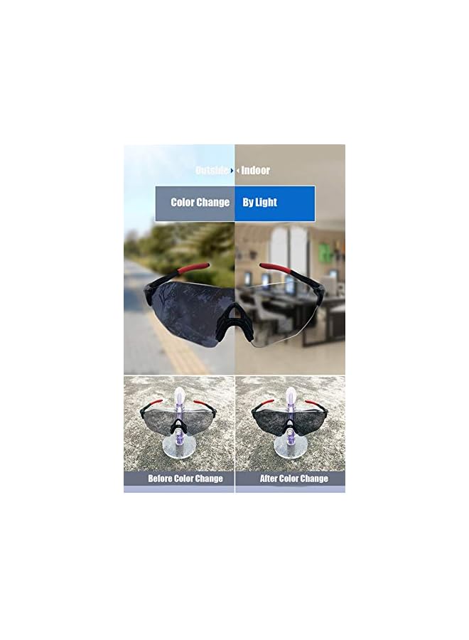 jaexest Cycling Sunglasses Polarized Photochromic Bike Glasses for Men Women Outdoor Sports Goggles UV400 Safety Running Fishing Golf Eyewear (White/Black) - Image 5