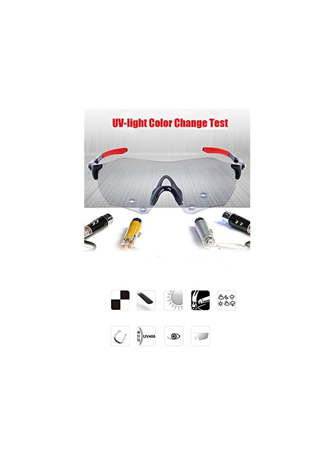 jaexest Cycling Sunglasses Polarized Photochromic Bike Glasses for Men Women Outdoor Sports Goggles UV400 Safety Running Fishing Golf Eyewear (White/Black) - Image 4