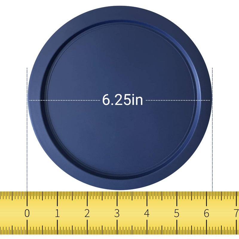 MRX Solutions Replacement Lids for Pyrex 4-Cup Glass Food Storage Container Bowls, 6-Inch Plastic Round Lids Covers fits Pyrex 7201-PC, Airtight & Leakproof (2-Pack, Blue) - Image 2