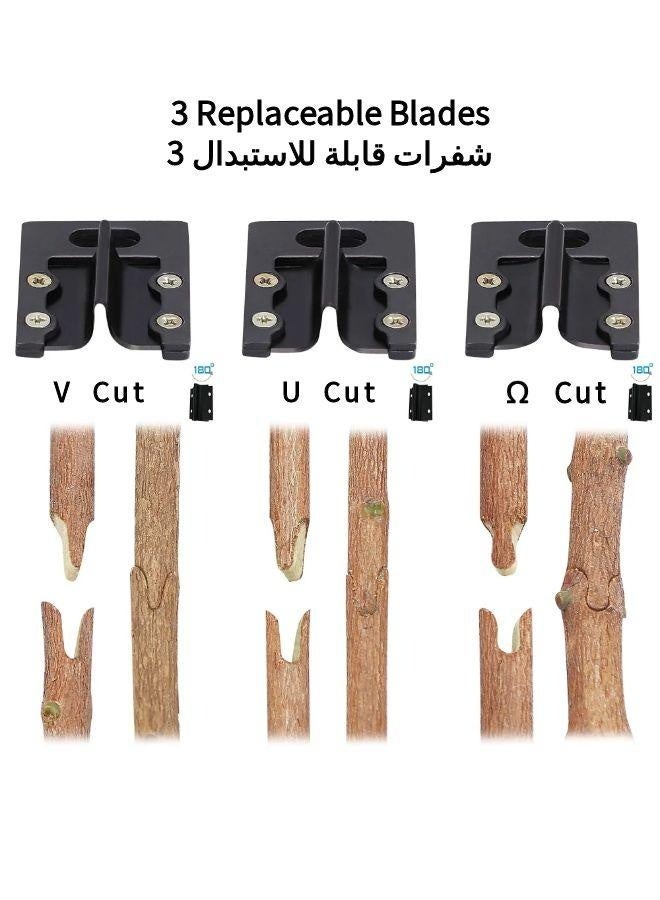 XiuWoo Gardening Equipments,Gardening Care Accessories,Garden Tool Accessories,Garden Grafting Tool Set, Pruning Shears Set, Two-In-One Garden Pruning Tools, Pruning Shears, Fruit Tree Pruning Shears Set, Including Grafting Knife, Replacement Blades, For Pruning Plant Branches And Fruit Trees - Image 4