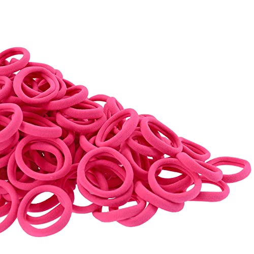 PIDOUDOU 100 Pack Seamless Hair Ties for Women Girls Ponytail Holders for Thick Hair hotpink - Image 3