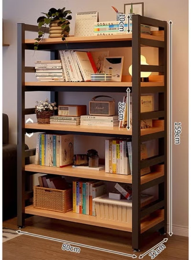 زي سي إم - هابي رف كتب عصري متعدد الوظائف مكون من 5 طبقات بتصميم مثبت على الحائط وواقف على الأرض 80 سم - Image 2