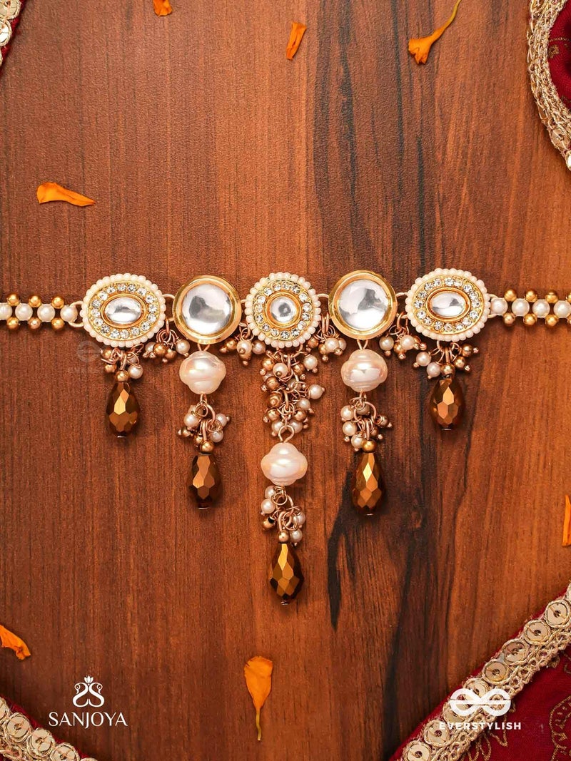 SANJOYA BY EVERSTYLISH Necklace With Dewy White Pearls And Warm Earthy Tone Beads Lightweight Jewelry For Women | Party, Festive, Wedding & Gifting - Image 3