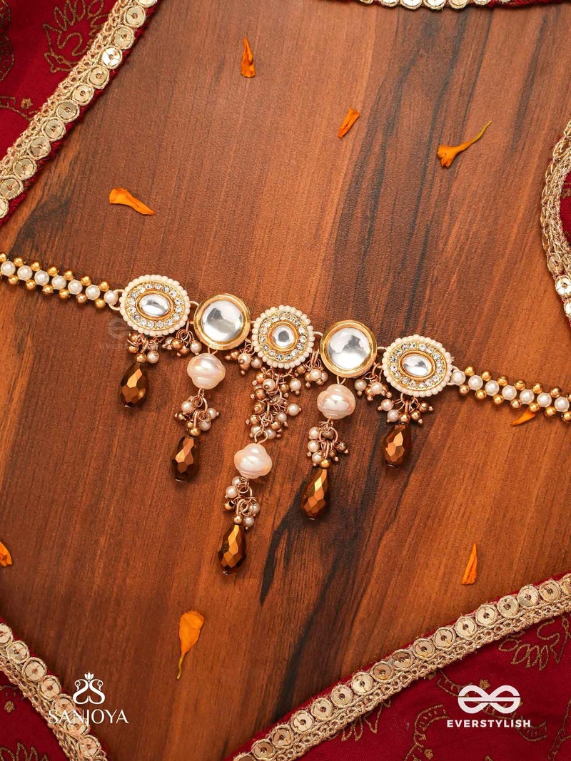 SANJOYA BY EVERSTYLISH Necklace With Dewy White Pearls And Warm Earthy Tone Beads Lightweight Jewelry For Women | Party, Festive, Wedding & Gifting - Image 5