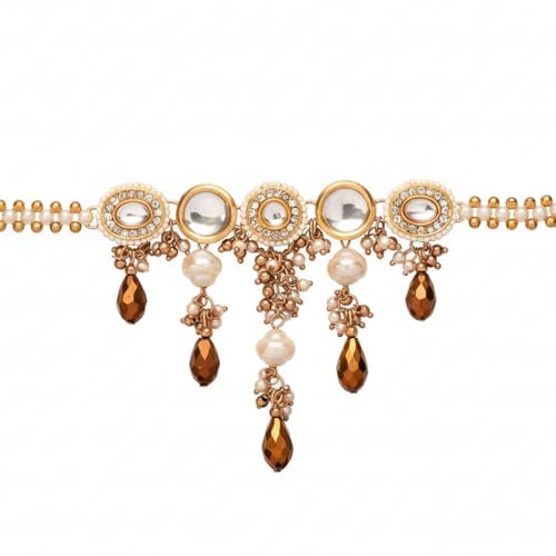 SANJOYA BY EVERSTYLISH Necklace With Dewy White Pearls And Warm Earthy Tone Beads Lightweight Jewelry For Women | Party, Festive, Wedding & Gifting - Image 1