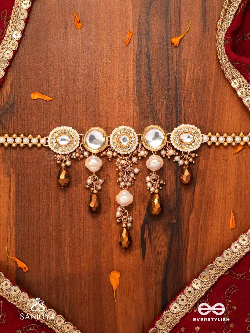 SANJOYA BY EVERSTYLISH Necklace With Dewy White Pearls And Warm Earthy Tone Beads Lightweight Jewelry For Women | Party, Festive, Wedding & Gifting - Image 4