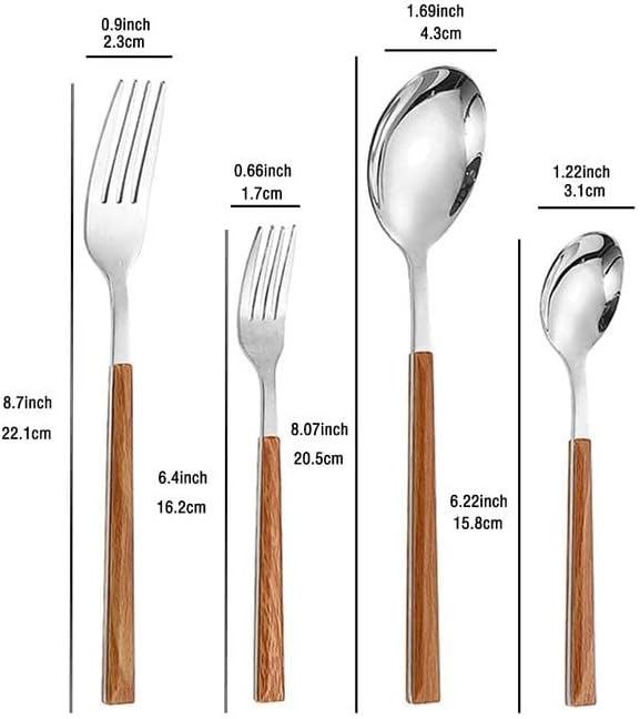 CLWXHS 16 Pieces Stainless Steel Dinnerware Set Flatware Fork Spoon Service for 4Kitchen Utensil Set Tableware Cutlery Set for Home and Restaurant - Image 2