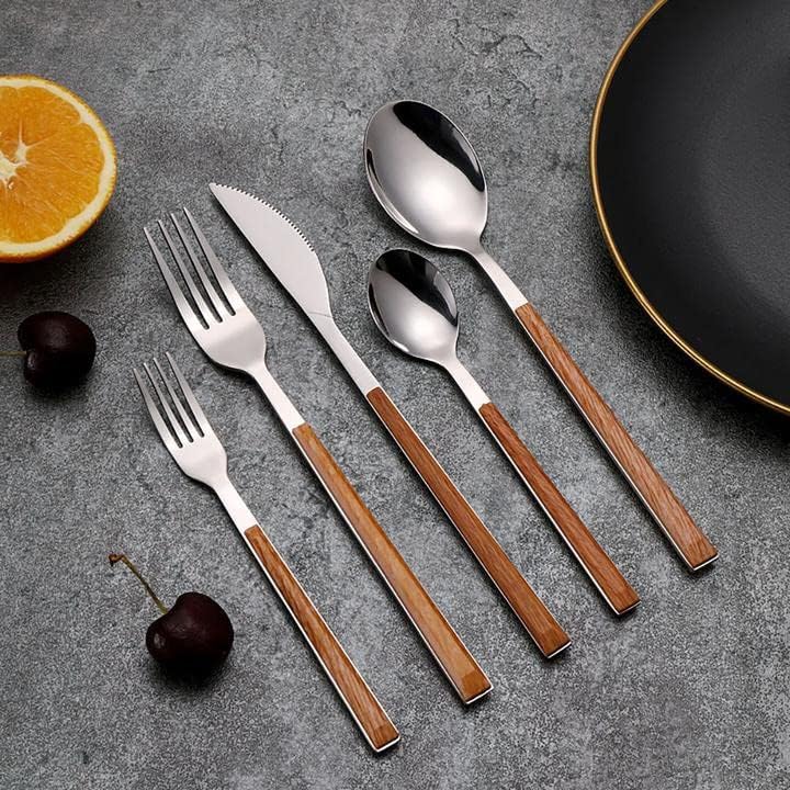 CLWXHS 16 Pieces Stainless Steel Dinnerware Set Flatware Fork Spoon Service for 4Kitchen Utensil Set Tableware Cutlery Set for Home and Restaurant - Image 3