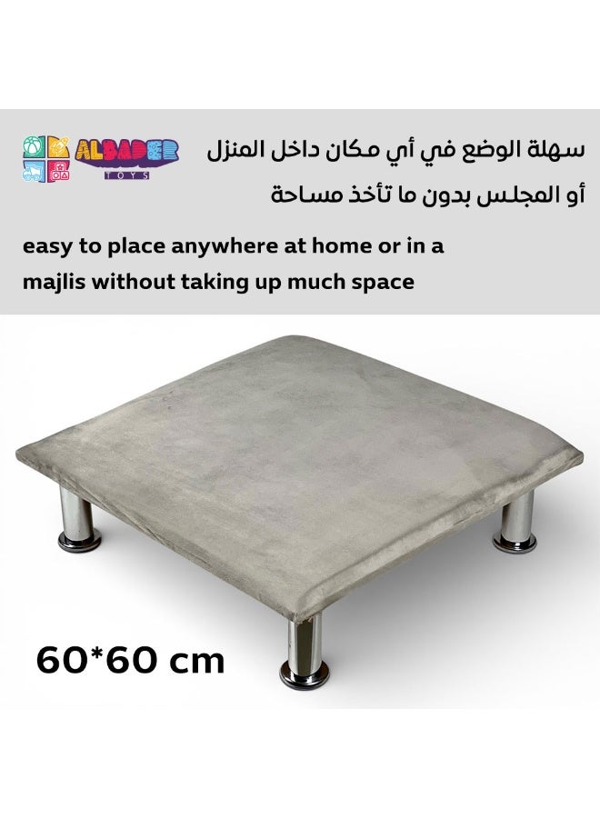 ALBADER Small Blot Table 60×60 cm with Bells Floor Card Table Premium Velvet Surface Steel Legs Portable Blot Table for Blot Speed Blot Card Games Home Gatherings - Image 5