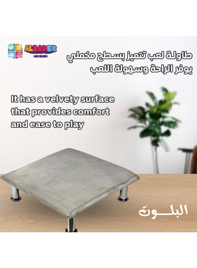 ALBADER Small Blot Table 60×60 cm with Bells Floor Card Table Premium Velvet Surface Steel Legs Portable Blot Table for Blot Speed Blot Card Games Home Gatherings - Image 2