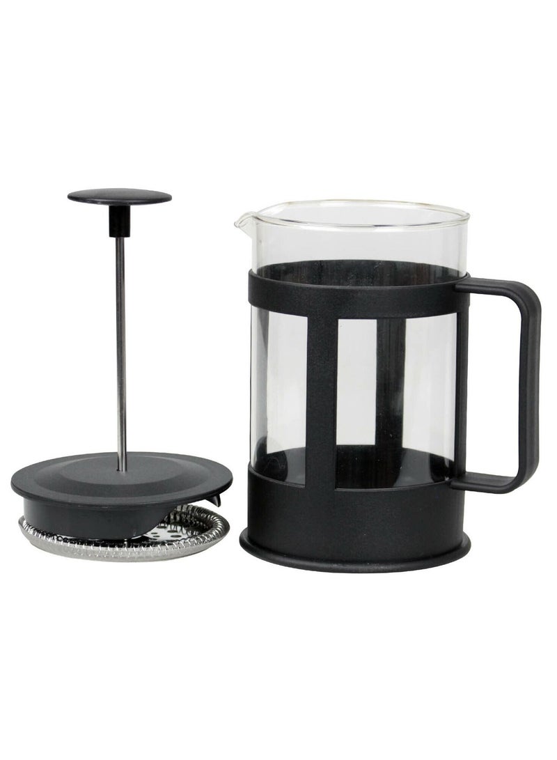 DubaiGallery صانعة القهوة والشاي بفرنسا، مكبس قهوة زجاجي بوروسيليكات، فلتر من الفولاذ المقاوم للصدأ، متين ومقاوم للحرارة، أسود - Image 4