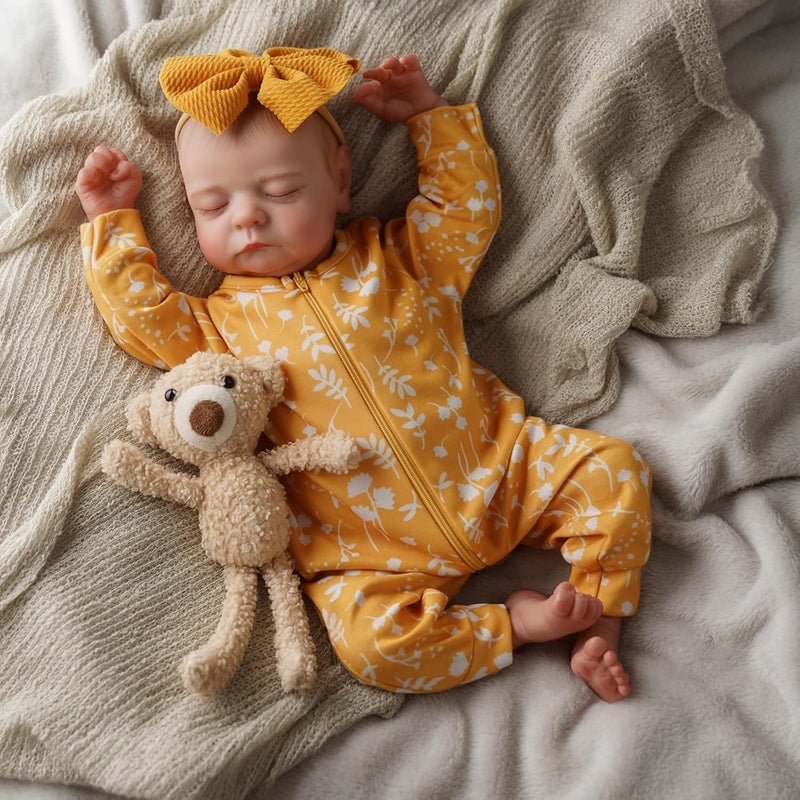 ADFO Lifelike Reborn Baby Dolls, 20 inch Realistic Newborn Real Life Baby Girl Dolls Soft Full Body Vinyl Girl Baby Dolls with Clothes and Toy Gift for Kids Age 3+ - Image 1
