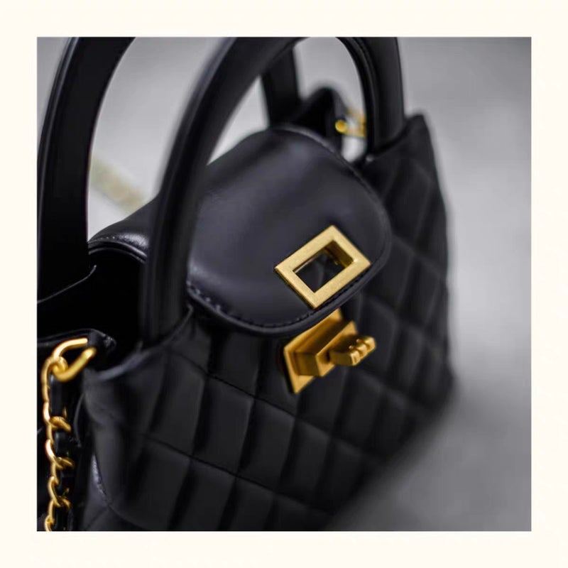 2025 Light Luxury Chain Bag Genuine Leather Small Fragrant Style Rhombus Handbag Women'S High-End Elegant Commuter Shoulder Crossbody Bag - Image 5