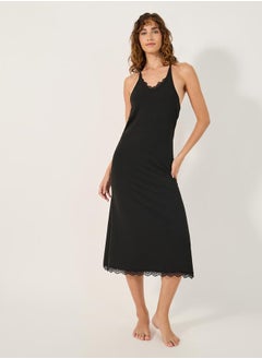 Styli Lace Trim Racerback Slip Dress  - Image 1