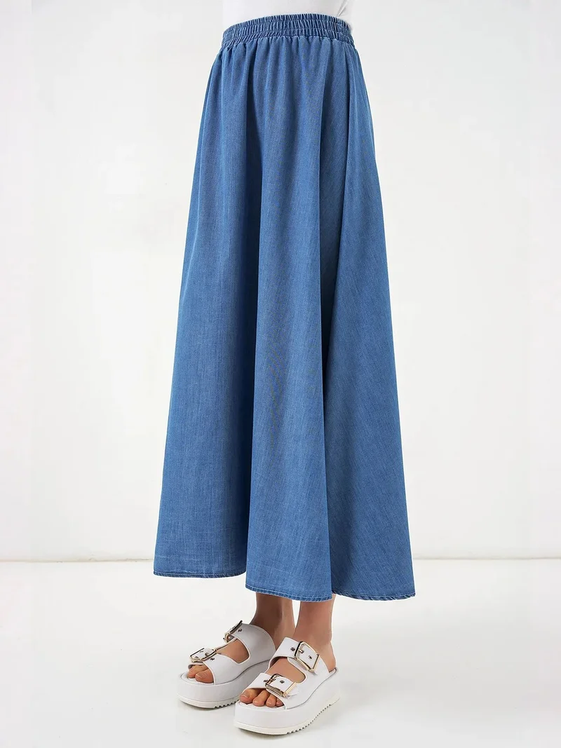 بيغ دارت BDART High Waist A-Line Denim Maxi Skirt