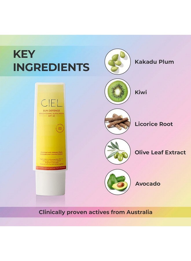 CIEL Spf 40 Daily Glow Sunscreen For Dry, Oily & Acne Prone Skin With Vitamin C | Anti Tan Sun Screen With Pa+++ | Ultra Light, Sulphate Free Uv Protector - 50Ml - Image 4