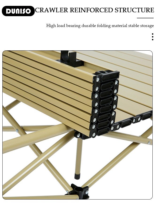 DUNISO Portable Camping Table,Ultralight Small Folding Table with Aluminum Table Top and Carry Bag, Beach Table for Outdoor, Picnic, BBQ, Cooking, Home Use (53*50*50cm) - Image 4