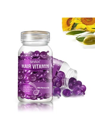 Hair Vitamin Essence Capsules - Hair Moisturizing Essence Formula, Contains Vitamin A C E Vitamin B5, Argan Macadamia Oil, Repairs Damaged Hair (Purple 30 Capsules) - pzsku/Z7483AA6D81CC117FEA08Z/45/_/1682663690/2764717c-2a4b-4264-bc69-86bf3196b6a9