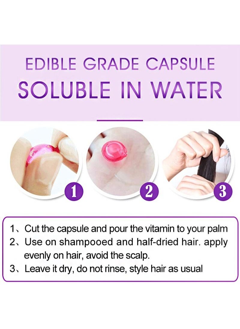 Sevich Hair Vitamin Essence Capsules - Hair Moisturizing Essence Formula, Contains Vitamin A C E Vitamin B5, Argan Macadamia Oil, Repairs Damaged Hair (Purple 30 Capsules)  - Image 5