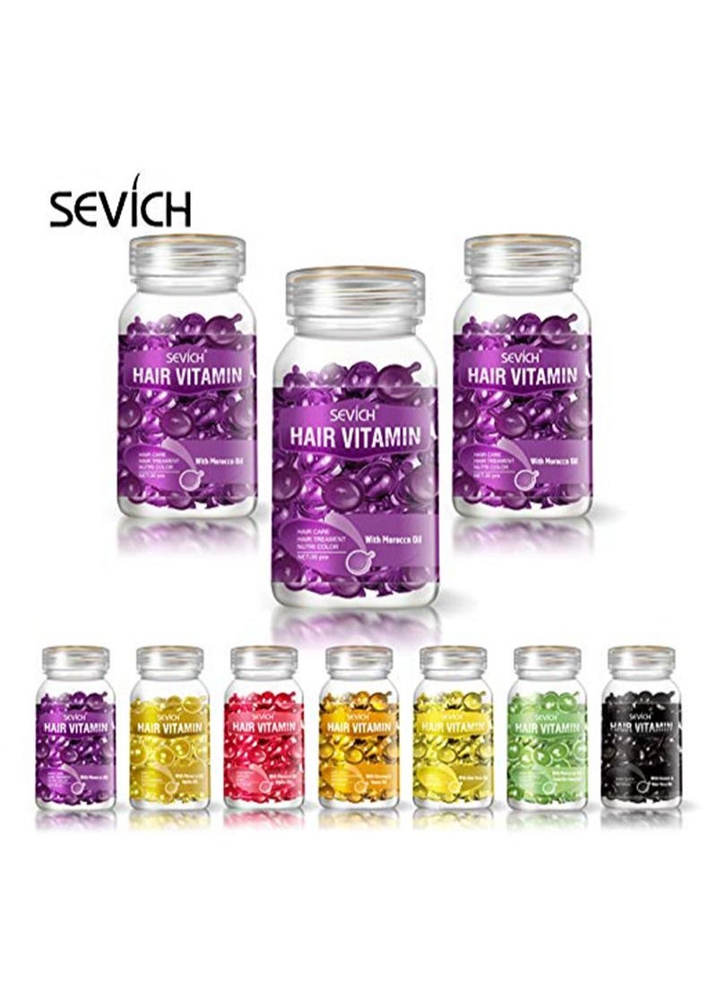 Sevich Hair Vitamin Essence Capsules - Hair Moisturizing Essence Formula, Contains Vitamin A C E Vitamin B5, Argan Macadamia Oil, Repairs Damaged Hair (Purple 30 Capsules)  - Image 4