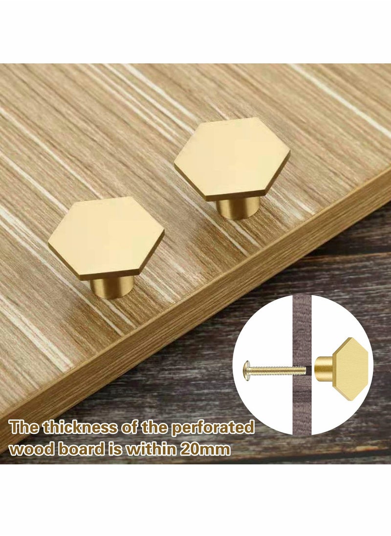 Generic - Cabinet Knobs Gold Drawer Knobs Solid Brass Cupboard Knobs with 6 Screws for Drawer, Wardrobe, Cabinets, Doors, Decoration （6Pcs ） - Image 1