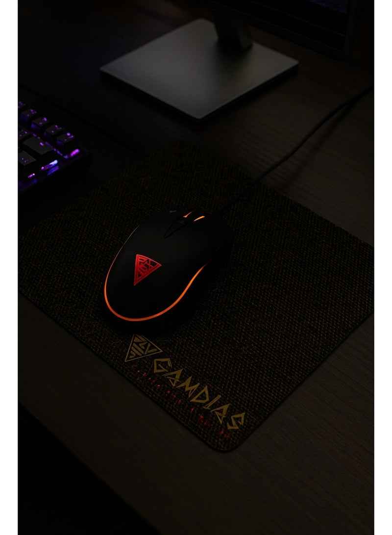 GAMDIAS ZEUS E2 Multi-Color Lighting Gaming Mouse 3200 DPI 6 Buttons + NYX E1 Gaming Pad - Image 5