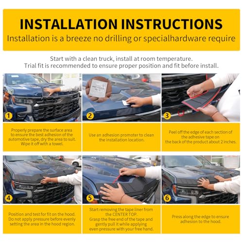 Xipoo Hood Protector Compatible with 2021-2025 Ford F-150 Hood Shield TPE Front Shield Deflector Replacement for 2021 2022 2023 2024 2025 Ford F150 Accessories - Image 2