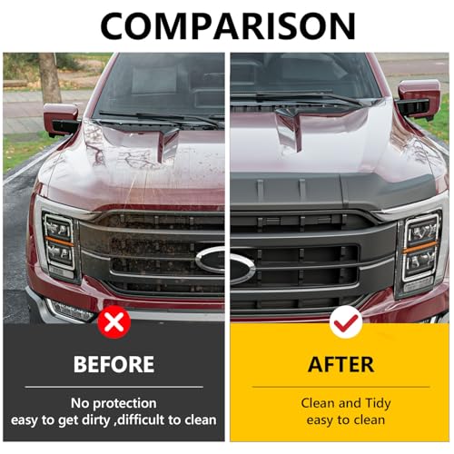 Xipoo Hood Protector Compatible with 2021-2025 Ford F-150 Hood Shield TPE Front Shield Deflector Replacement for 2021 2022 2023 2024 2025 Ford F150 Accessories - Image 3