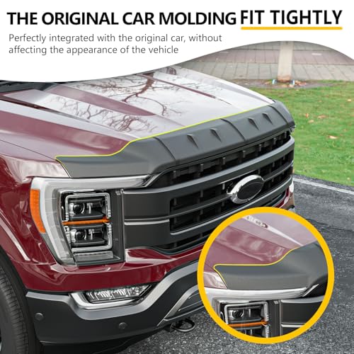 Xipoo Hood Protector Compatible with 2021-2025 Ford F-150 Hood Shield TPE Front Shield Deflector Replacement for 2021 2022 2023 2024 2025 Ford F150 Accessories - Image 4