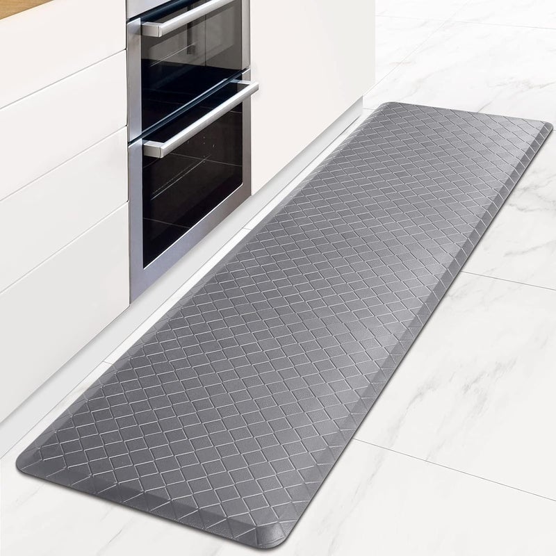 HappyTrends Kitchen Mat Cushioned AntiFatigue Floor Mat173x60Thick Waterproof NonSlip Kitchen Mats and Rugs Heavy Duty Ergonomic Comfort Rug for KitchenFloorOfficeSinkLaundryGray